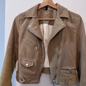 Divided Brown Suede Women's Leather Jacket
